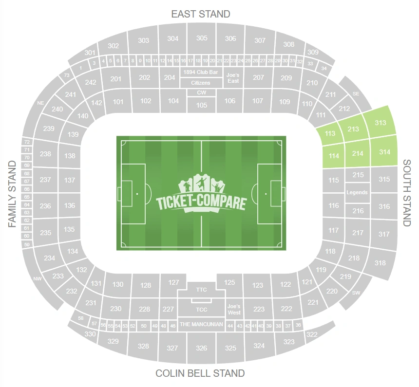 Etihad Stadium Away Section Seating Plan