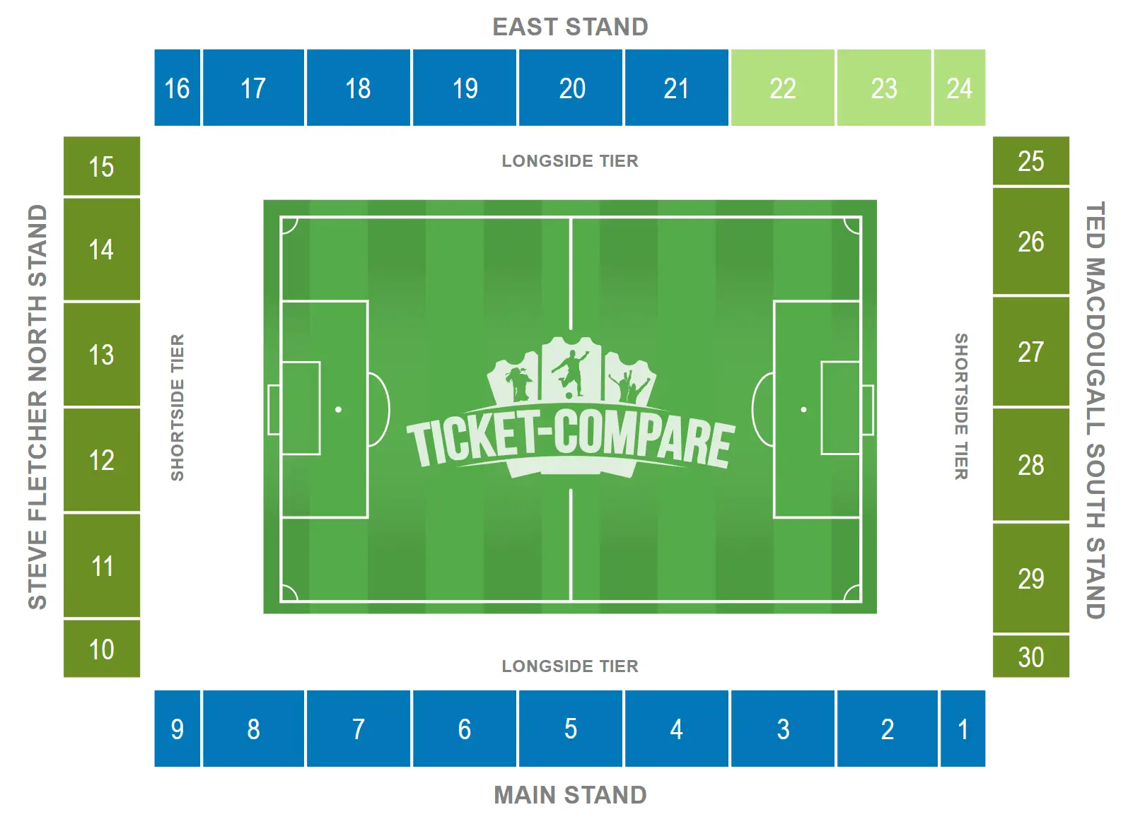 Vitality Stadium Seating Plan