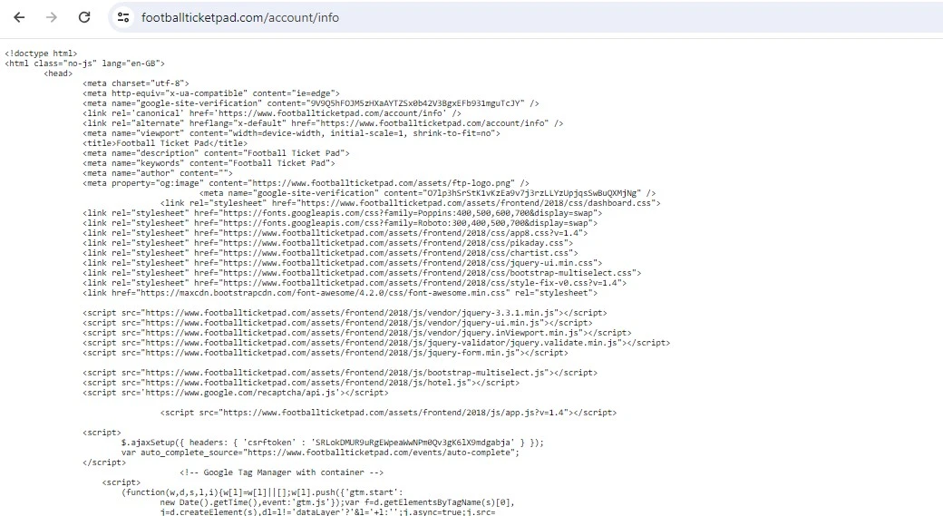 we found a bug in ticketpad when we tried to view our account