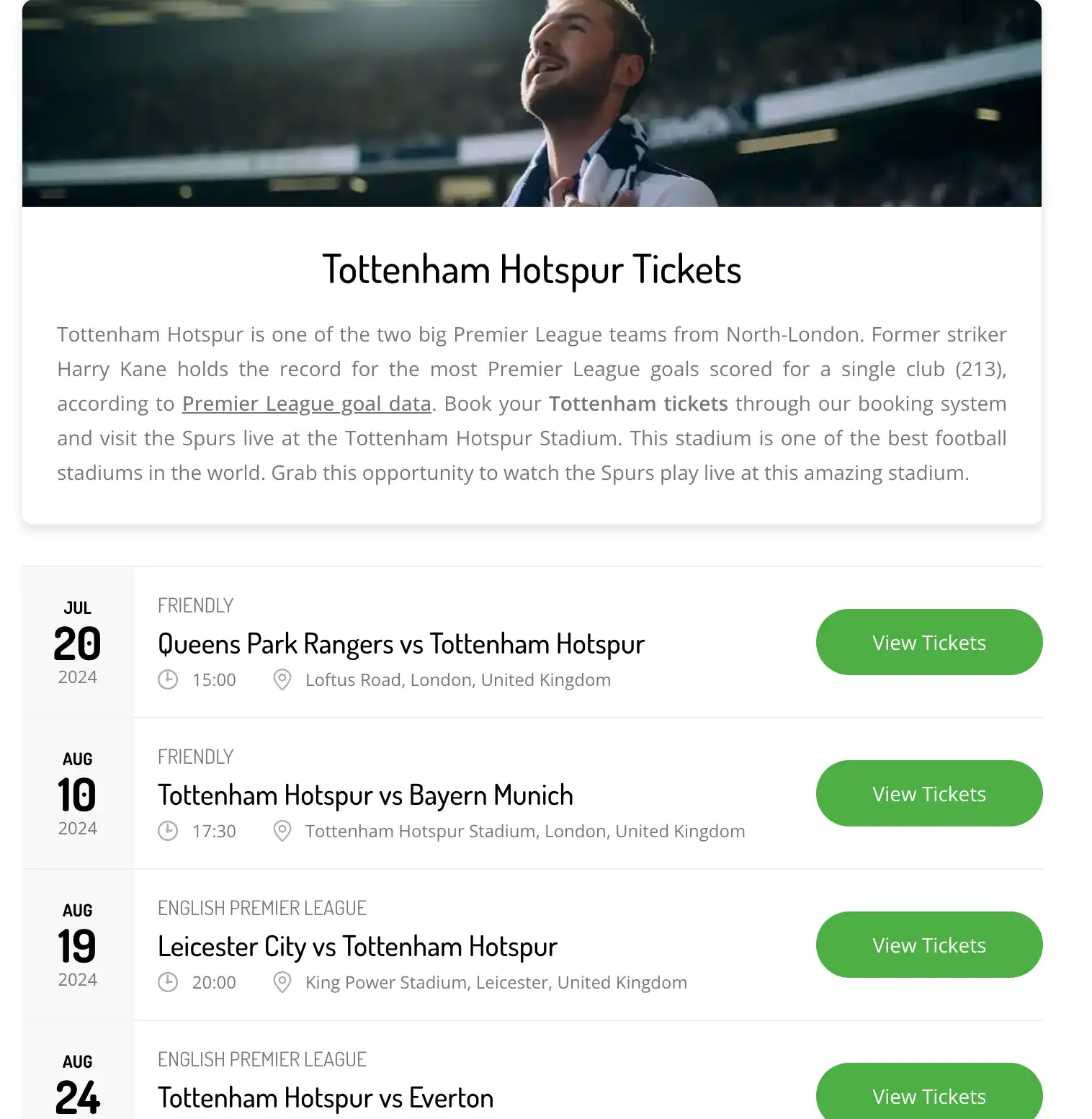 Fully stocked with the most popular tickets – always a good sign.