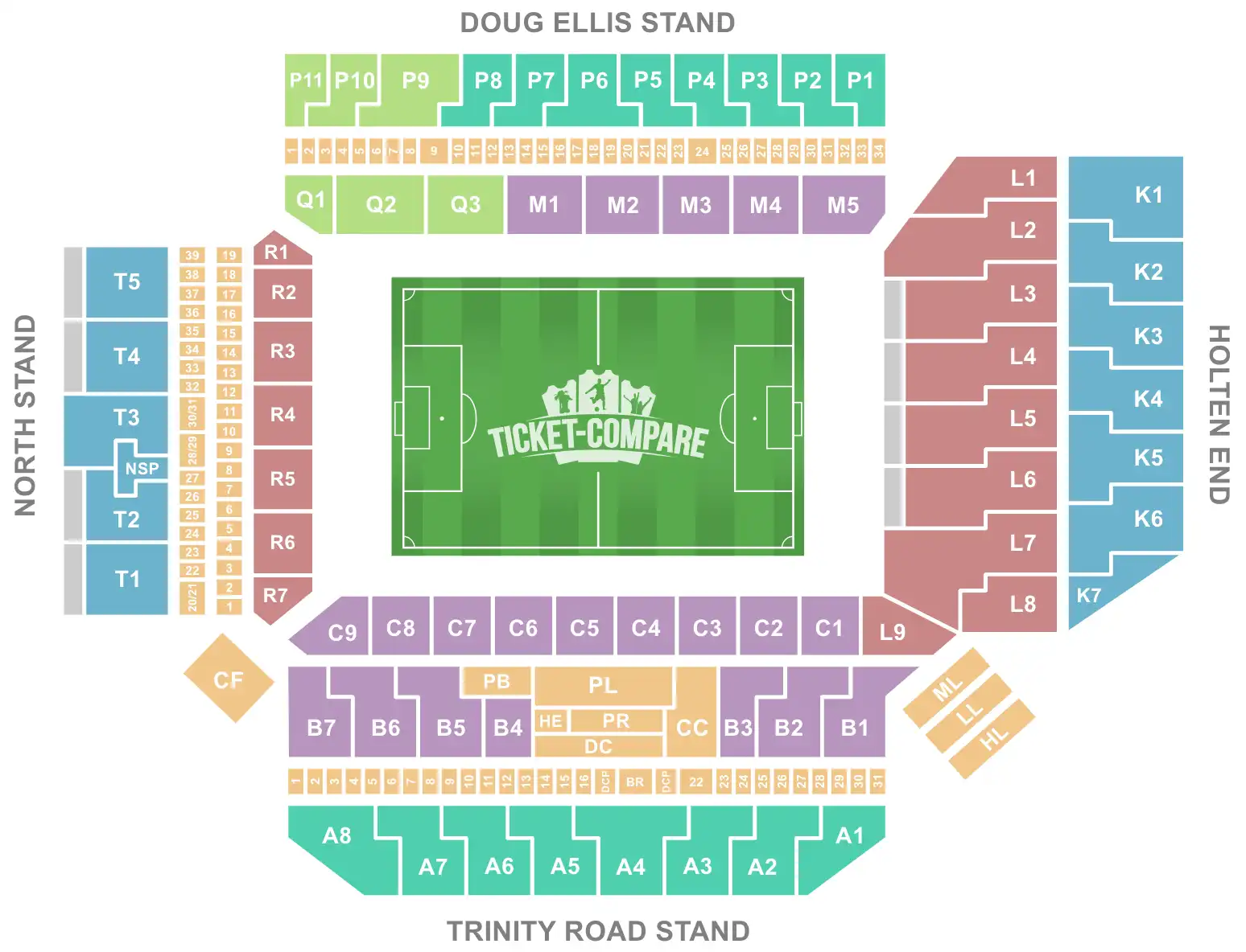 Villa Park seating plan
