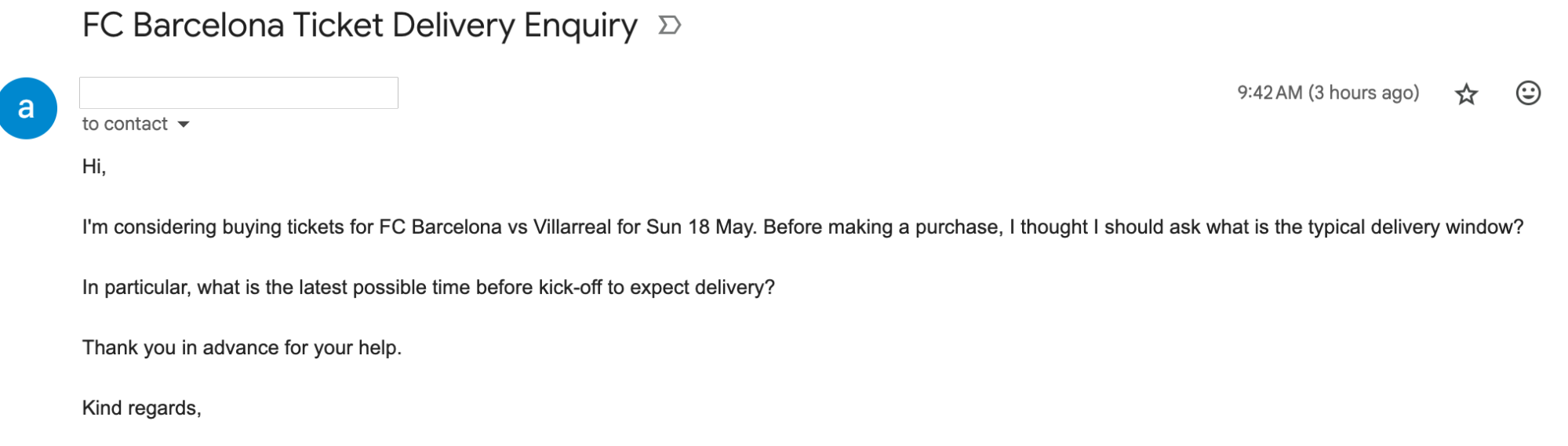 screenshot of email conversation