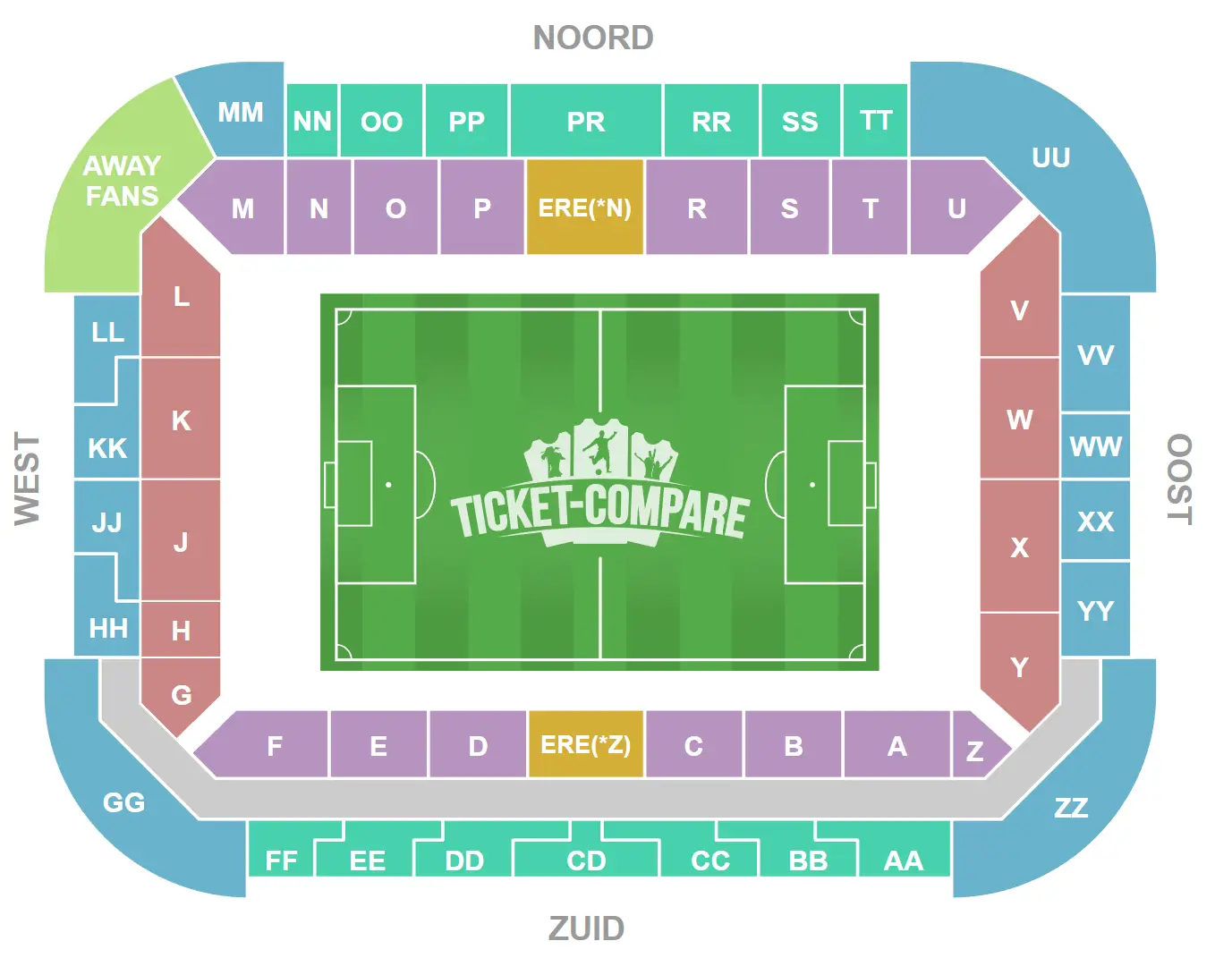 Philips Stadion Seating Plan