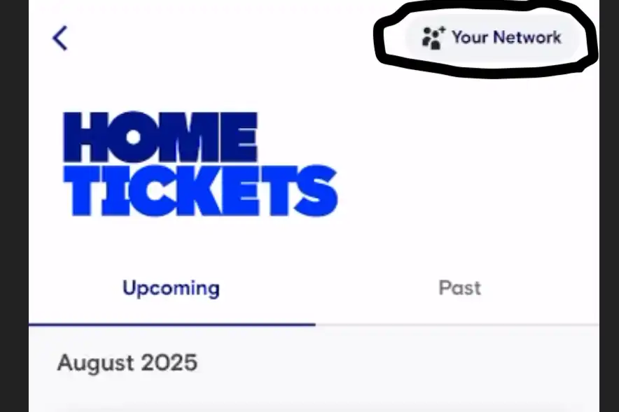 screenshot of the Home Tickets screen