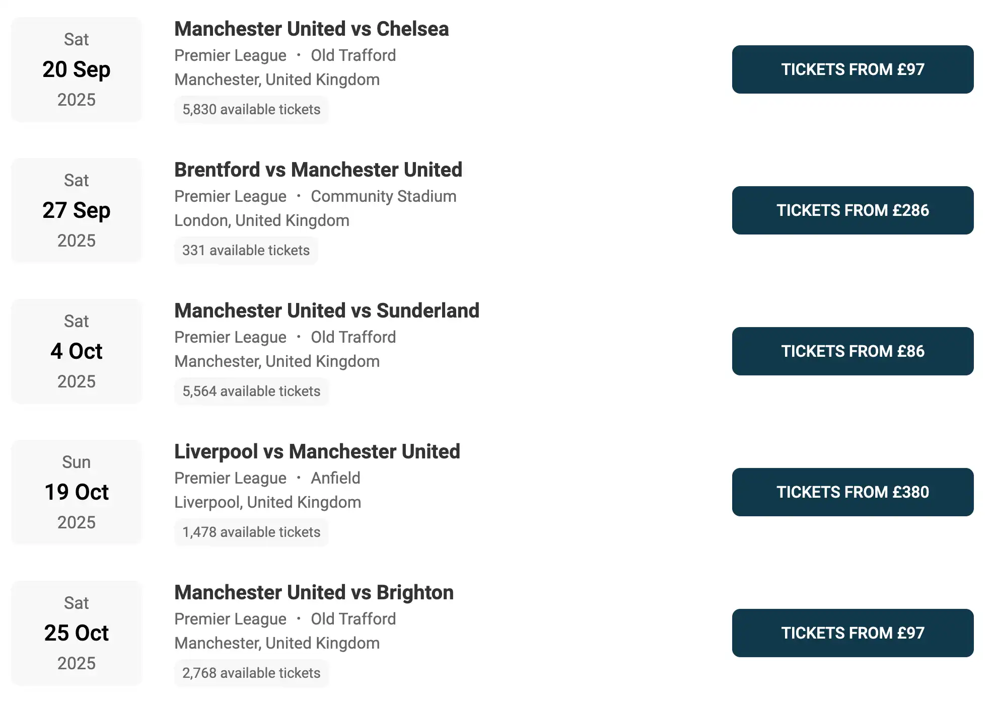 screenshot of Man U fixtures on www.healtharomatherapy.com