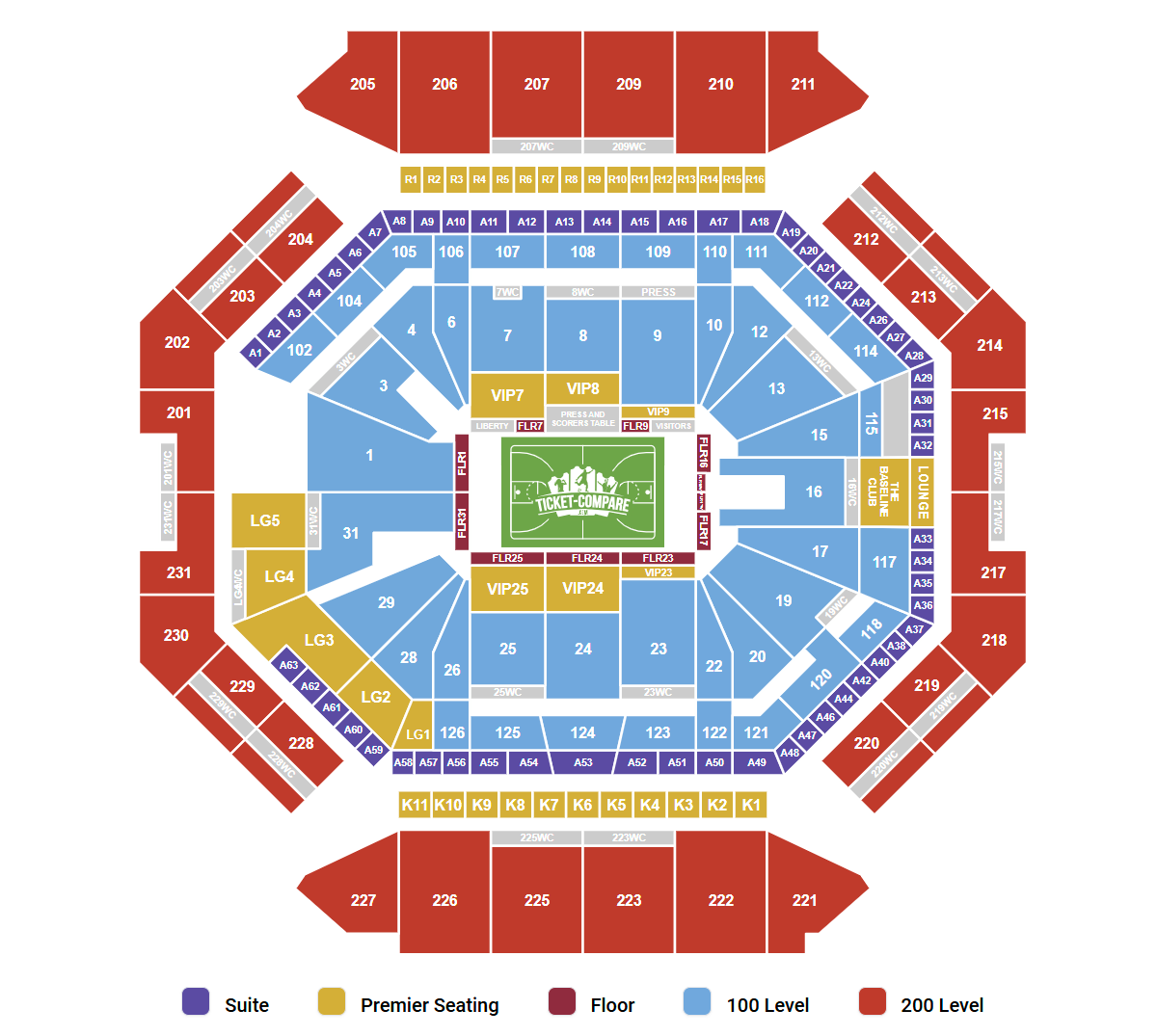 Barclays Center - NY Seating Plan