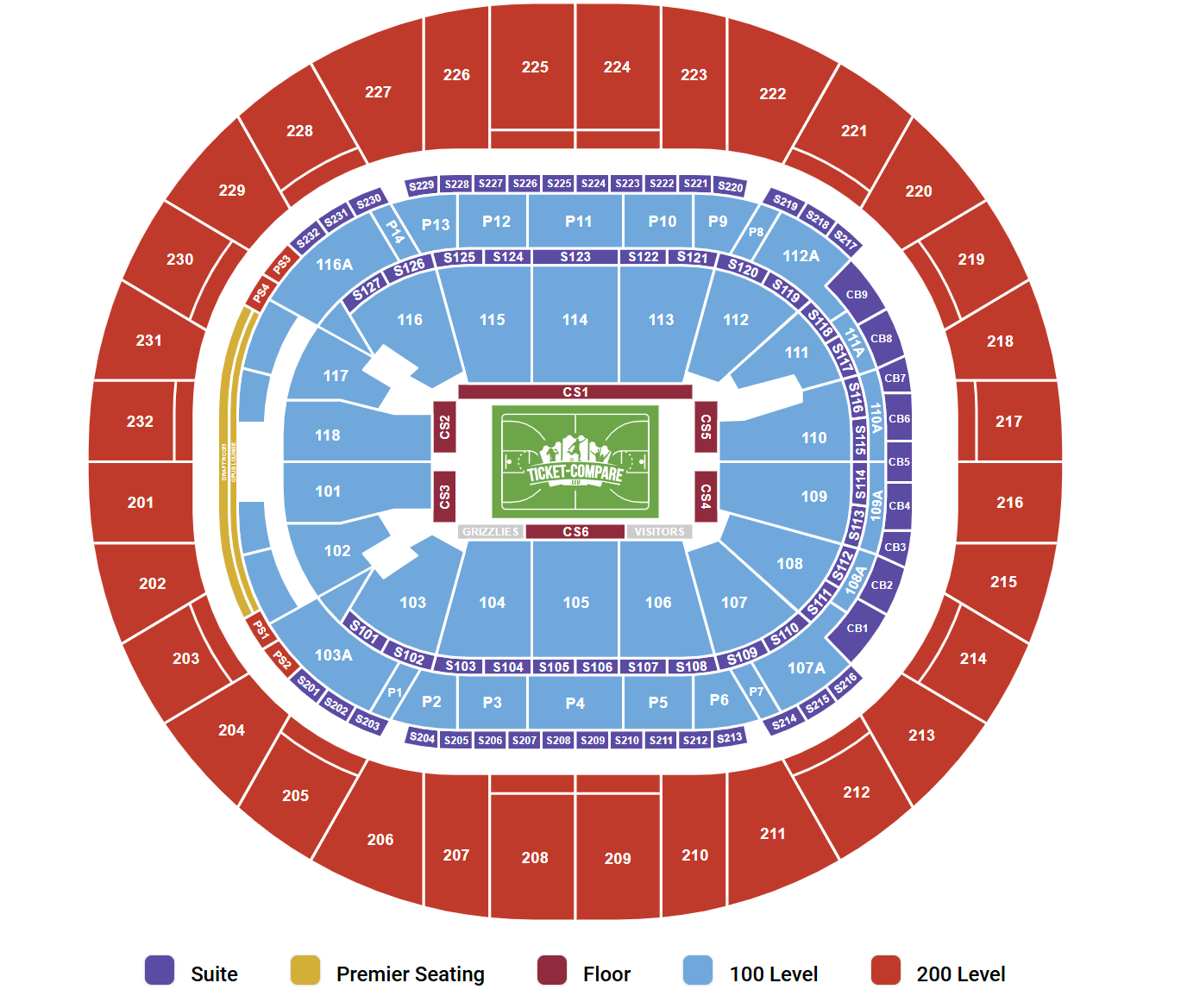 FedExForum - TN Seating Plan