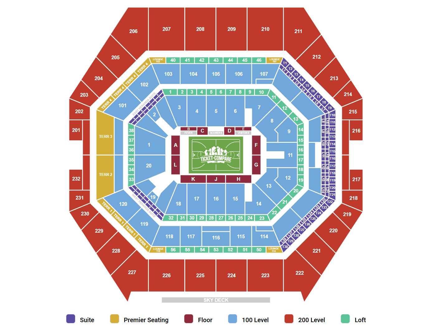 Gainbridge Fieldhouse - IN Seating Plan