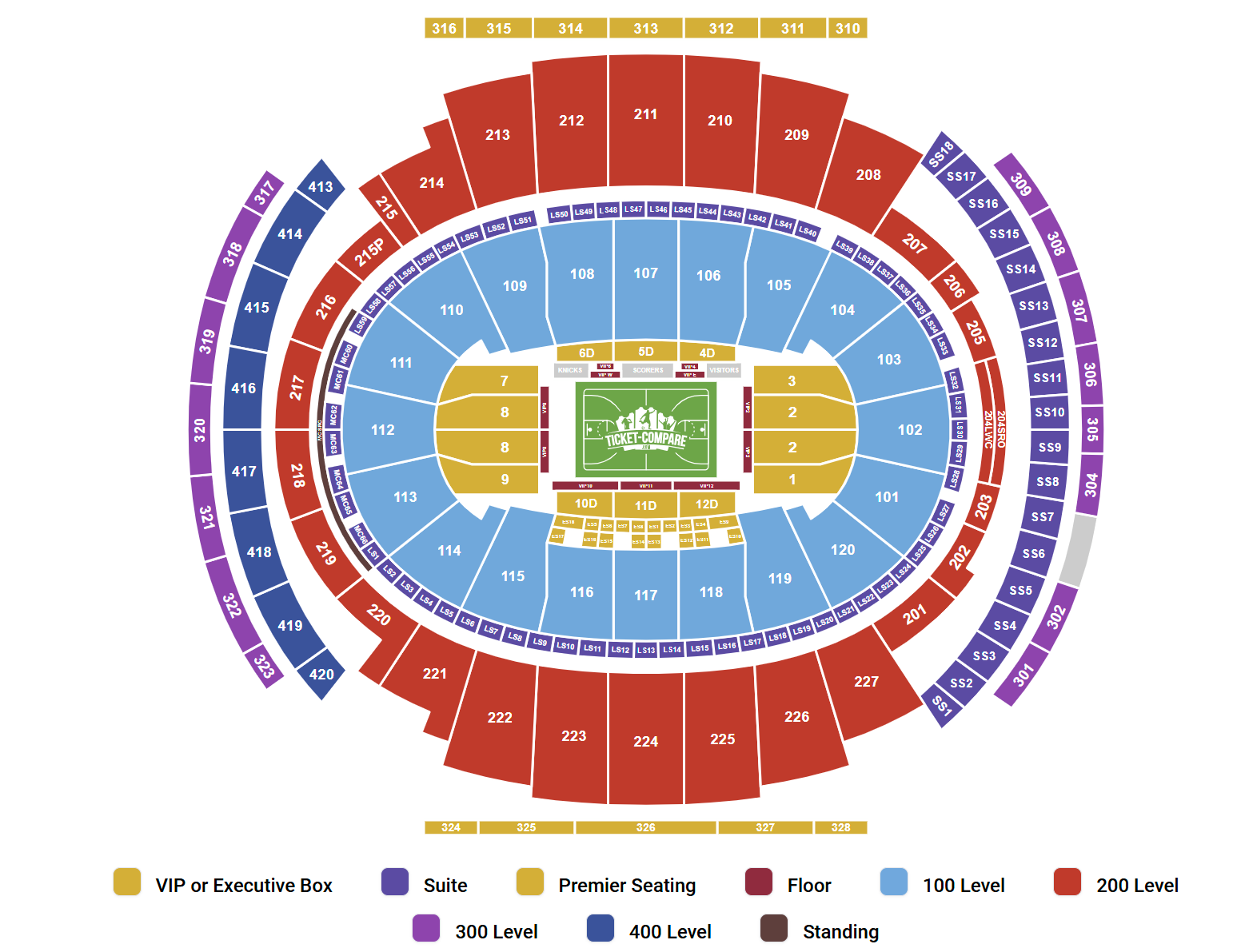 Madison Square Garden - NY Seating Chart