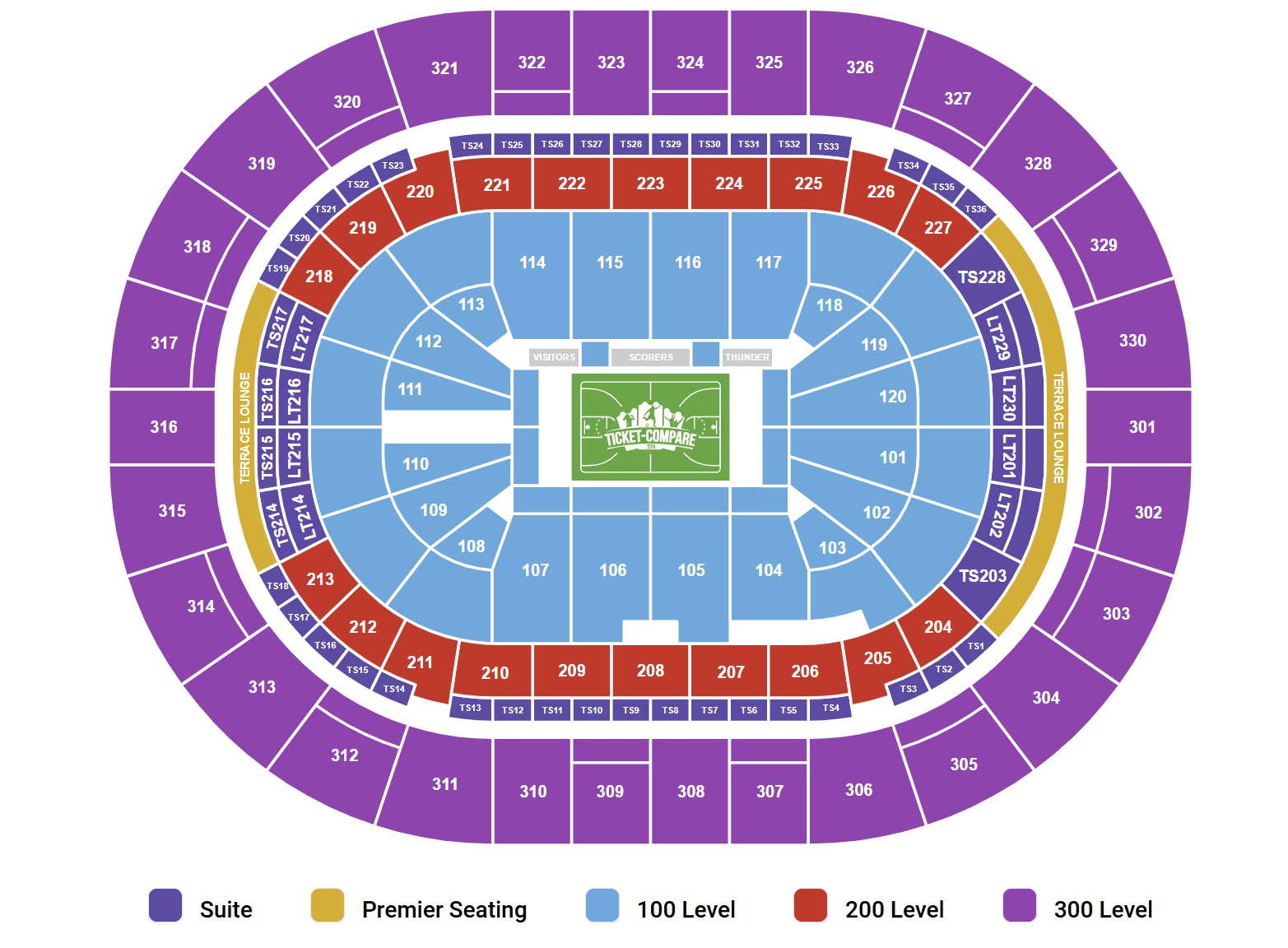 Paycom Center - OK Seating Plan