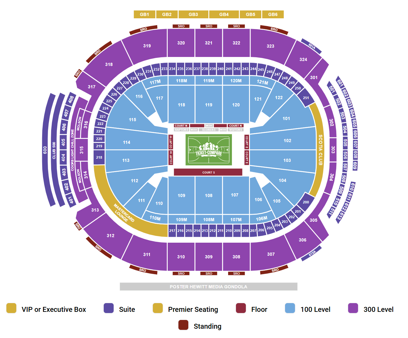 Scotiabank Arena - ON Seating Plan