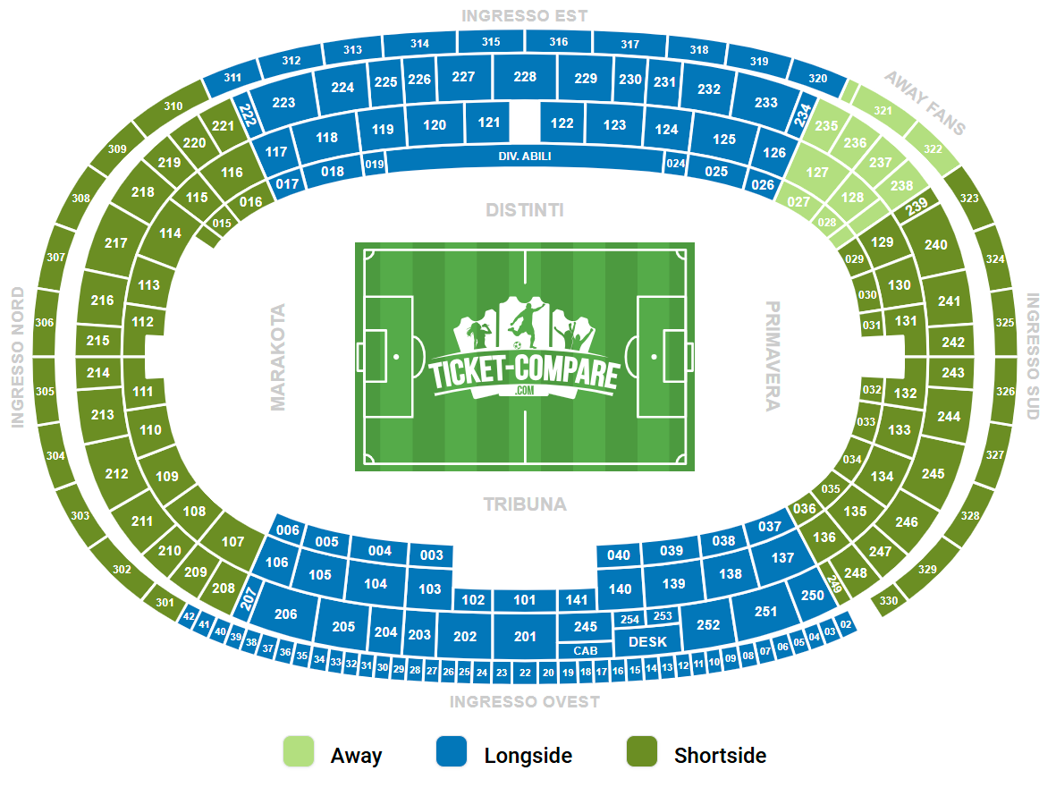 Stadio Olimpico Grande Torino Seating Plan