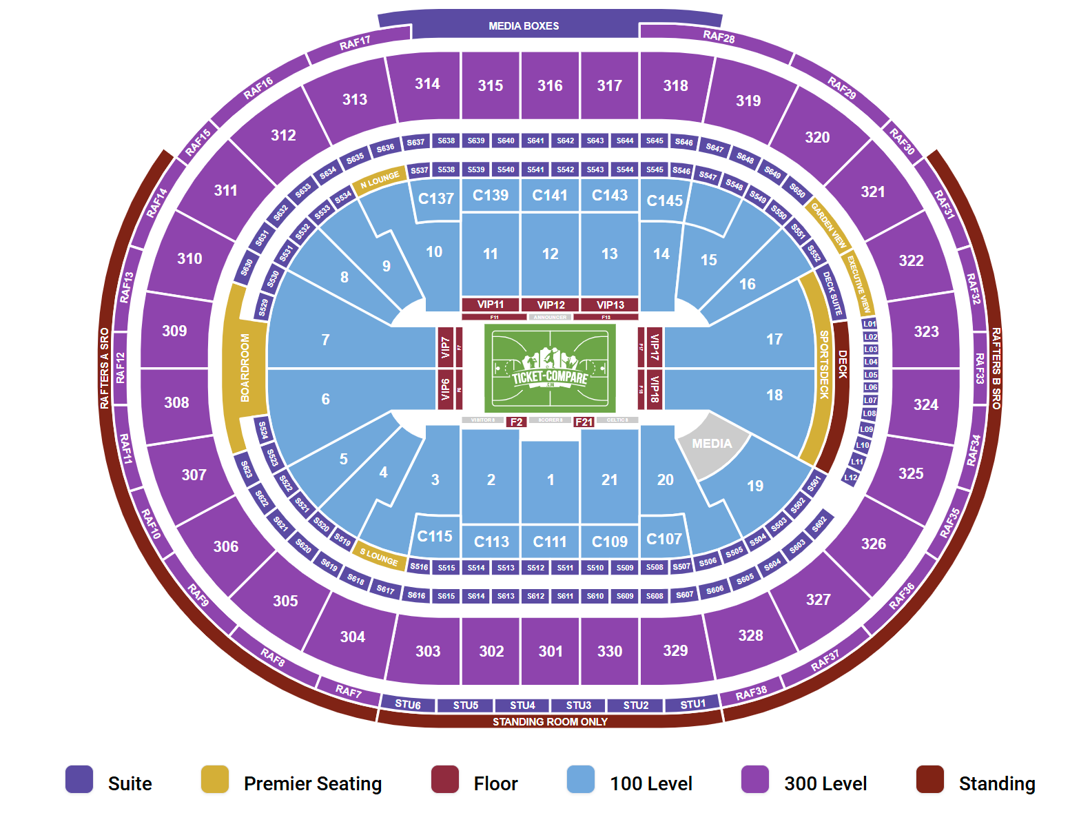 TD Garden - MA Seating Chart