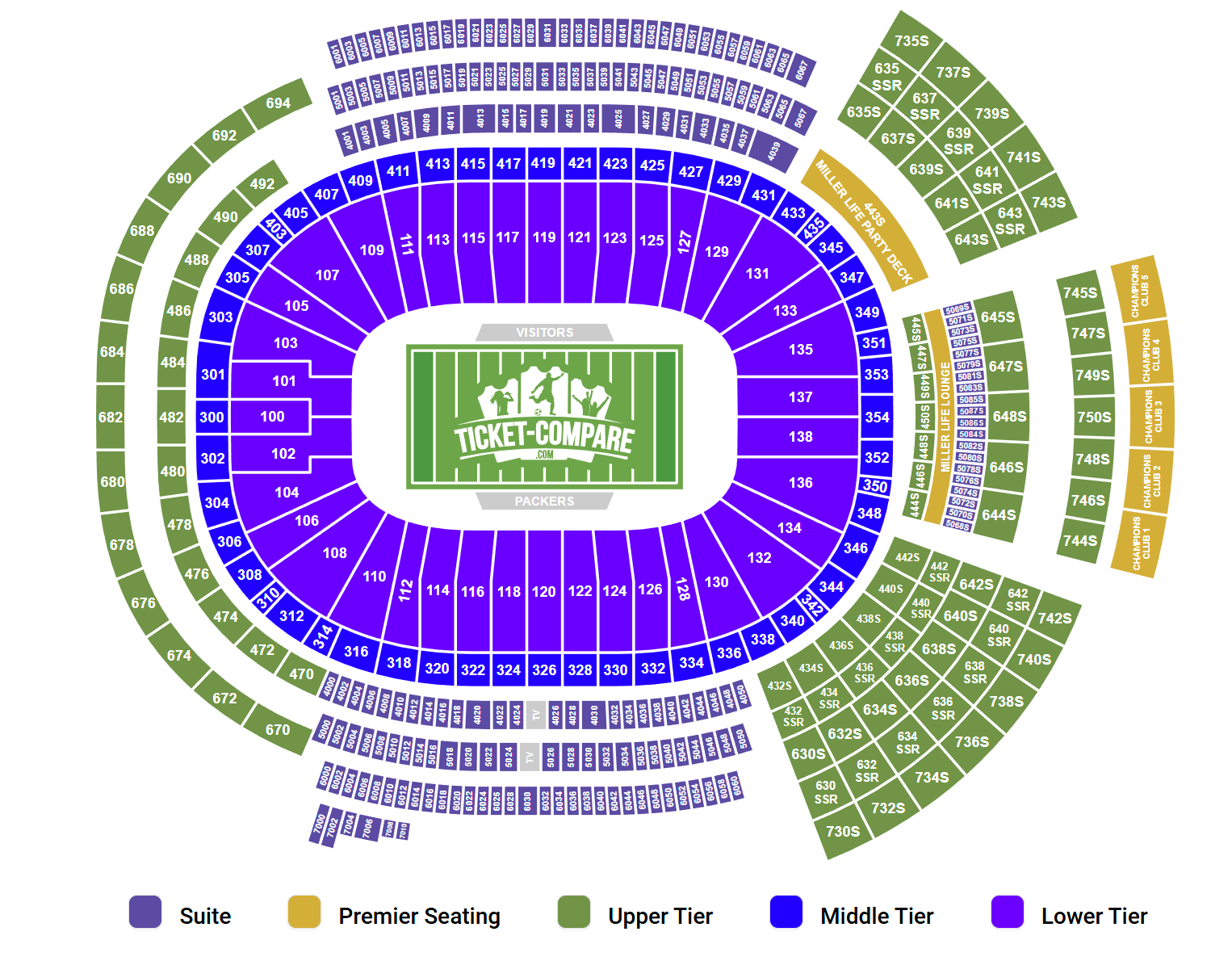 Lambeau Field Seating Chart